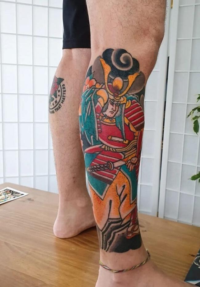 hình xăm full chân nhật cổ