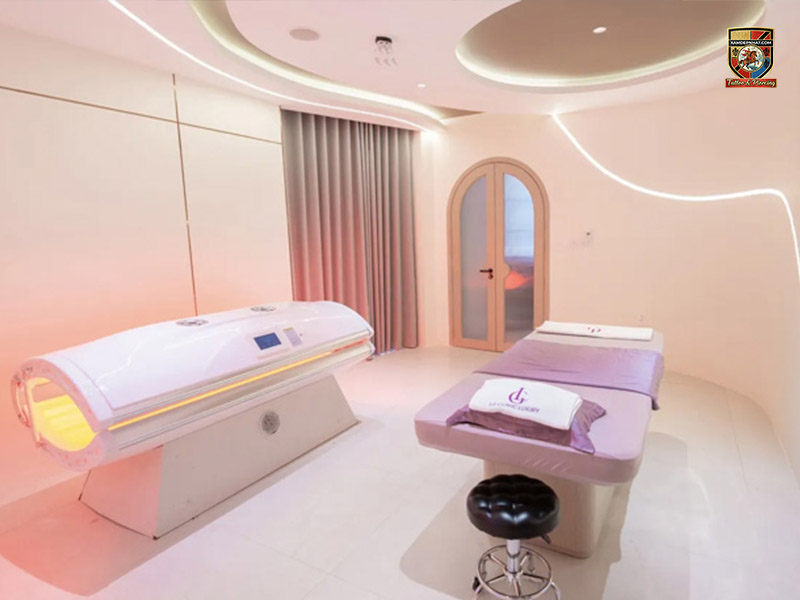 Phòng trị liệu hiện đại, sang trọng tại địa chỉ triệt lông lưng uy tín.