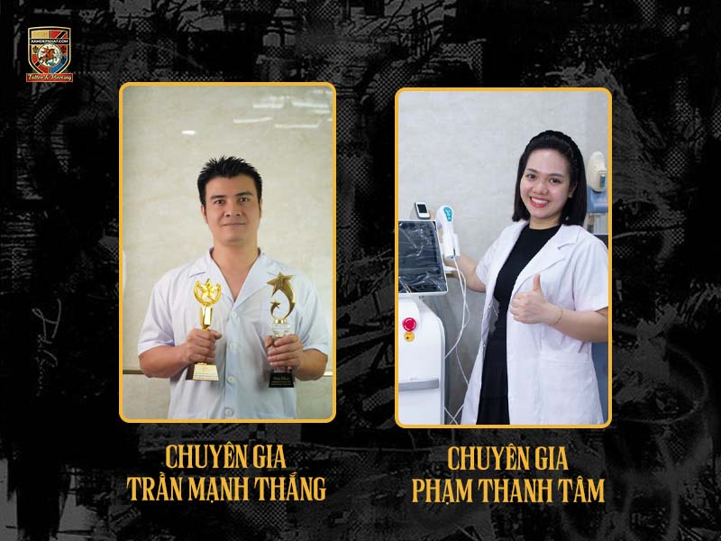 Hai chuyên gia thẩm mỹ uy tín tại địa chỉ phun mí mắt nai chuyên nghiệp.