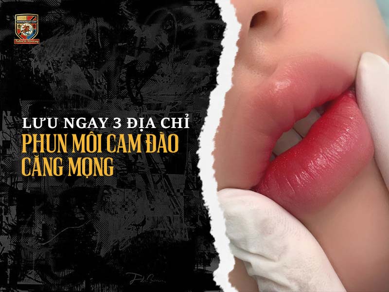 Kết quả đôi môi căng mọng sau khi thực hiện tại địa chỉ phun môi cam đào uy tín.