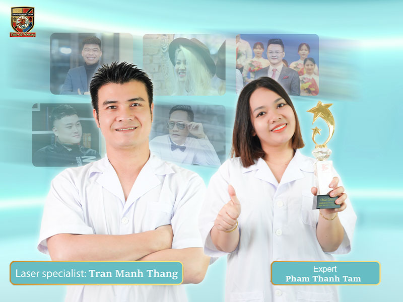 Chuyên gia Tran Manh Thang và Pham Thanh Tam tại địa chỉ phun môi collagen uy tín.