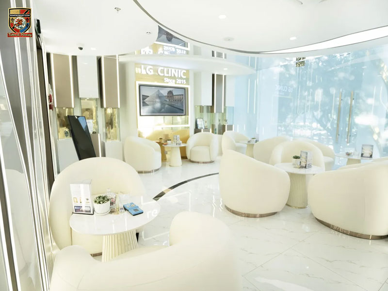 Không gian làm đẹp năng động, tươi sáng và sạch sẽ mang phong cách trẻ trung tại LG Clinic.