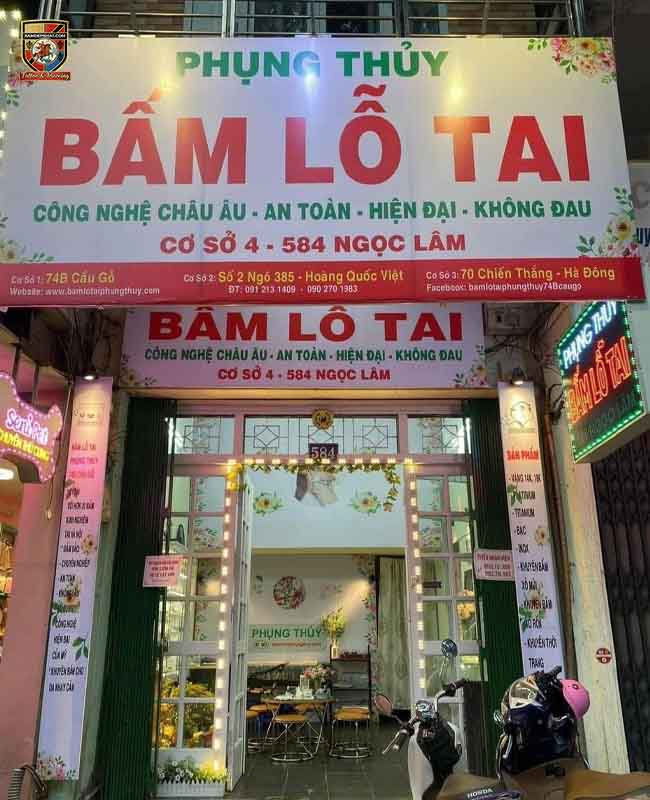 Địa chỉ xỏ khuyên và bấm lỗ tai Phụng Thủy cơ sở 584 Ngọc Lâm