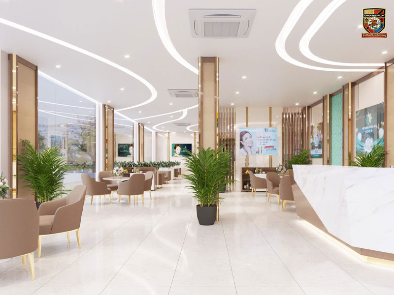 Khu vực tiếp đón khách hàng khang trang tại một chi nhánh của Thẩm mỹ Đông Á