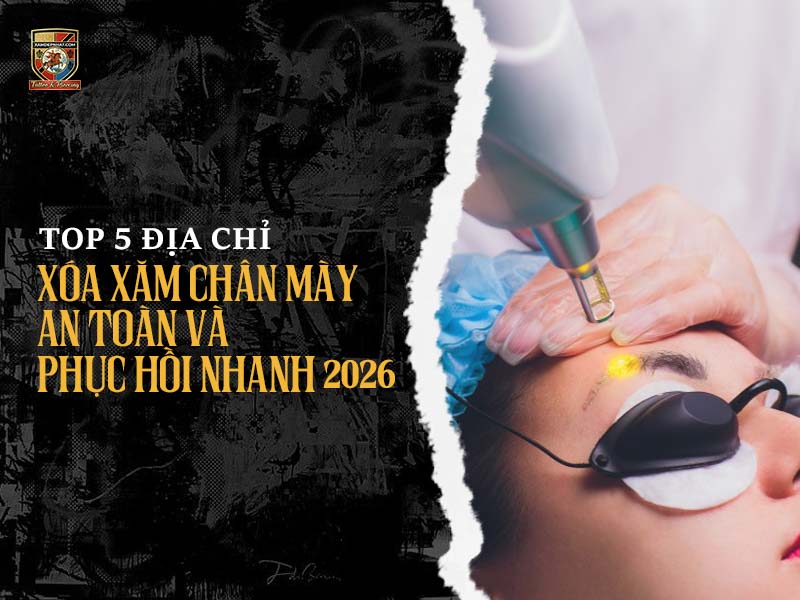 Chuyên gia đang thực hiện xóa xăm chânmafy cho khách hàng, khách hàng đã tìm được địa chỉ xóa xăm chân mày.