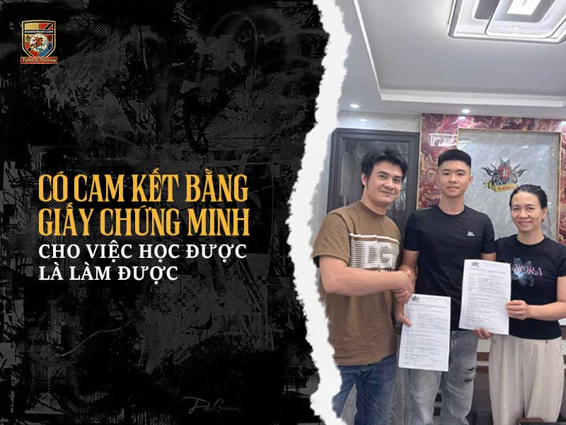 Chuyên gia Thẩm mỹ Rio cùng học viên thực hiện ký kết cam kết đào tạo "Học được - Làm được" bằng văn bản