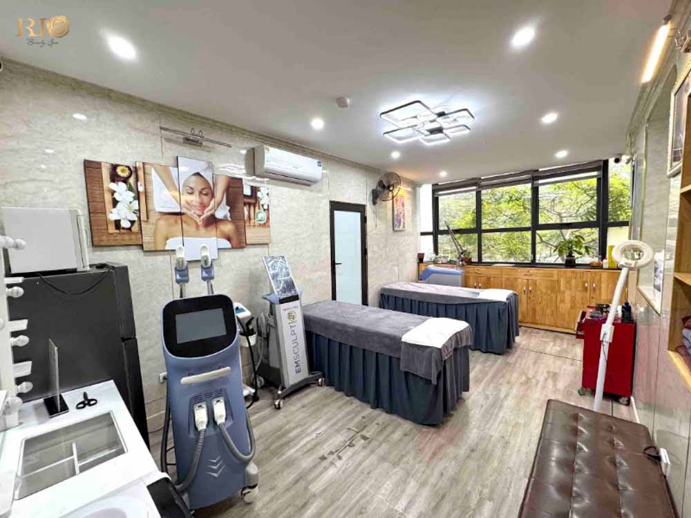 Modern interior of a professional age spot treatment clinic in Hanoi