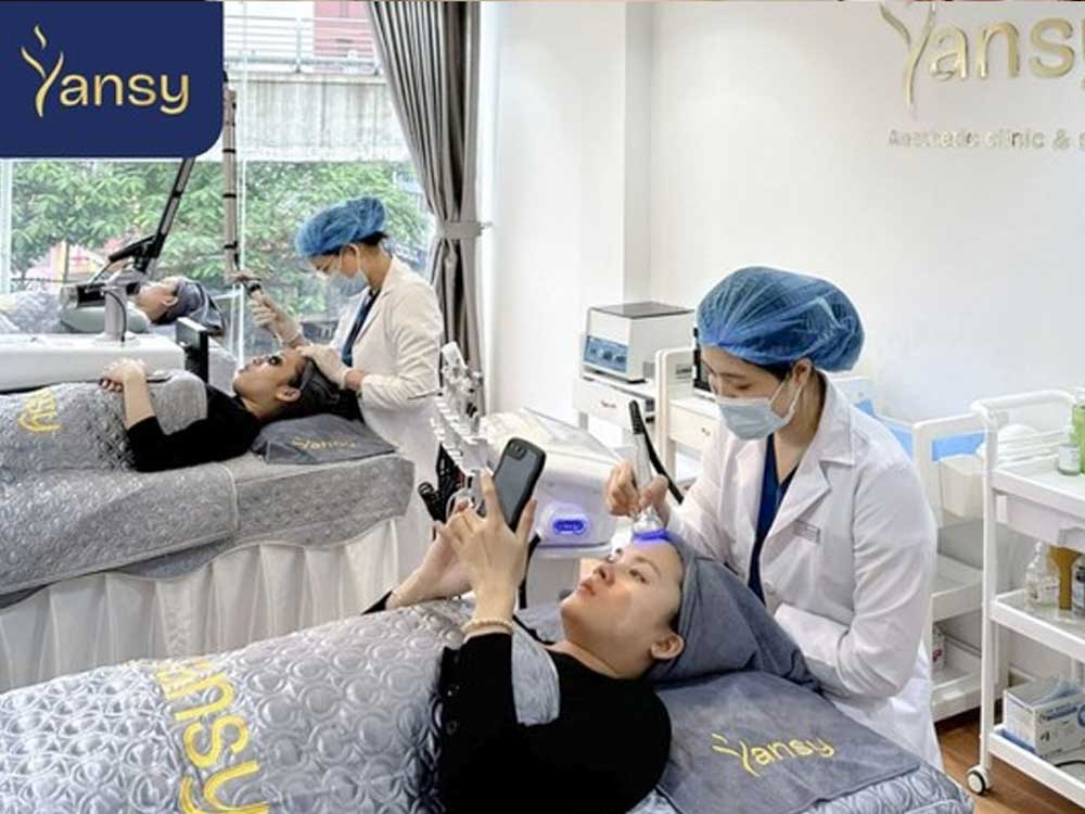Clients receiving skin treatments at best age spot treatment clinic in Hanoi