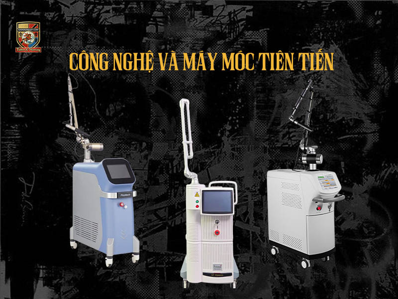 Tổ hợp máy laser trục khuỷu hiện đại trang bị tại địa chỉ xăm màu da che sẹo tại Hà Nội